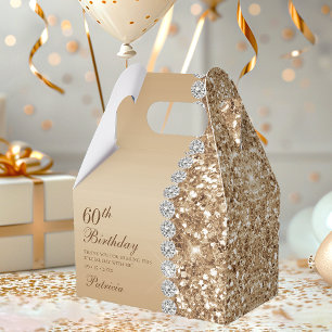 60. Eleganter goldener Geburtstag Geschenkschachtel