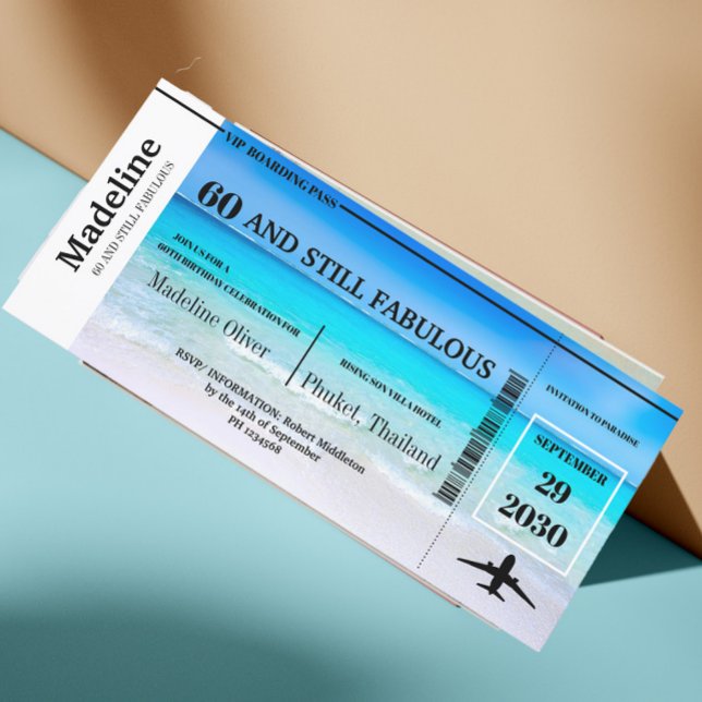 60 et encore fabuleux carte d'embarquement Anniver (Créateur téléchargé)