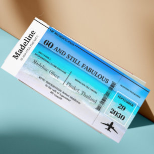 60 et encore fabuleux carte d'embarquement Anniver