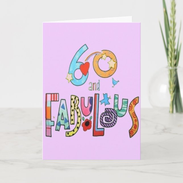 60 et fabuleuse carte d'anniversaire 60e (Devant)