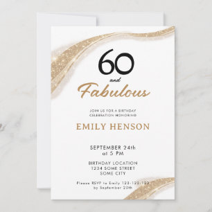 60 et Fabuleux Invitation d'anniversaire des 60 an