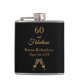 60 fabelhafte Geburtstags Black Gold Chic Monogram Flachmann (Vorderseite)