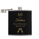 60 fabelhafte Geburtstags Black Gold Chic Monogram Flachmann (Geöffnet)