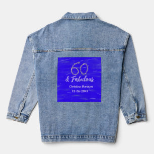 60 & fabelhafte Geburtstagsblauer Silbernamensdatu Jeansjacke