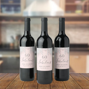 60 fabelhafte Rose Gold Glitzer Rosa Silber Weinetikett