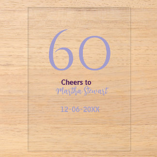 60 & fabulous birthday purple bold name date styli acryleinladungen
