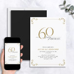 60 & Fabulous Schwarz-weiß & Gold Geburtstag Einladung<br><div class="desc">Es ist dein besonderer 60. Geburtstag, und es ist Zeit zu feiern! Will du, den besten Bash in der Stadt zu werfen? Mit dieser 60 & Fabulous Black, White & Gold Kalligraphie zum Geburtstag laden Sie ein, mit dem höchsten Stil zu beginnen. Es wird sicher sein, den Ton für eine...</div>