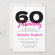 60 & Fantastisch Fette Girly 60. Geburtstagseinlad