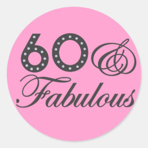 60 & Fantastisch! Runder Aufkleber