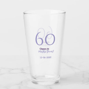 60 & fantastischer Geburtstag lila fett Name Datum Glas