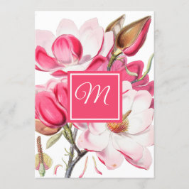 60. Floral Pink Elegant Monogram Geburtstag Einladung