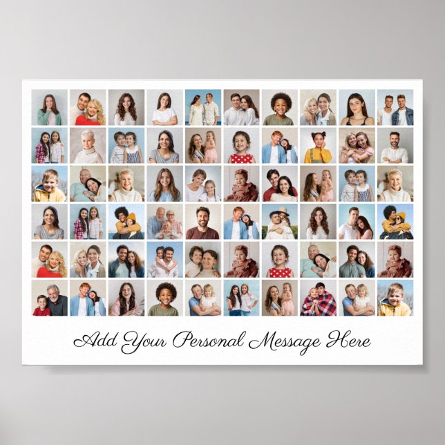 60 Fotocollage Eigene Begrüßung hinzufügen Poster (Vorne)