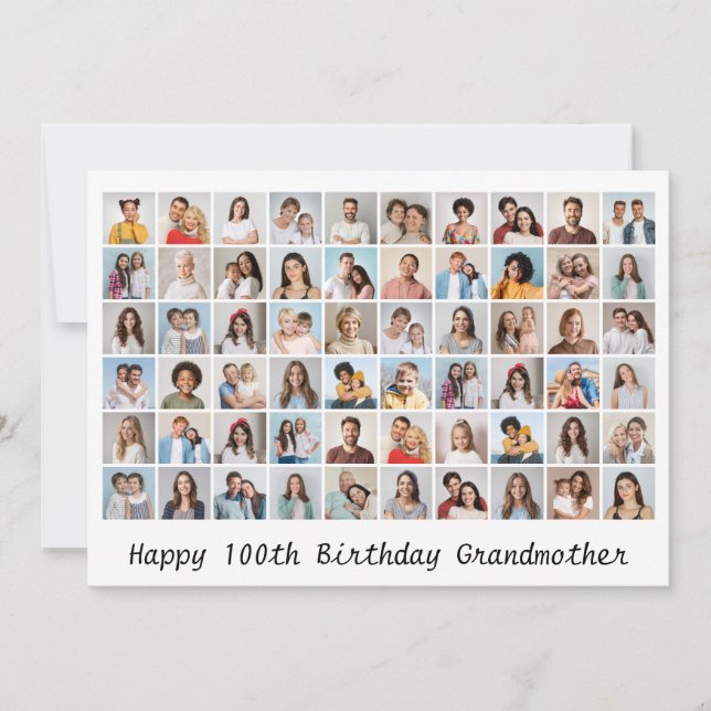 60 FotoCollage Fügen Sie einen beliebigen Namen un Karte (Vorderseite)