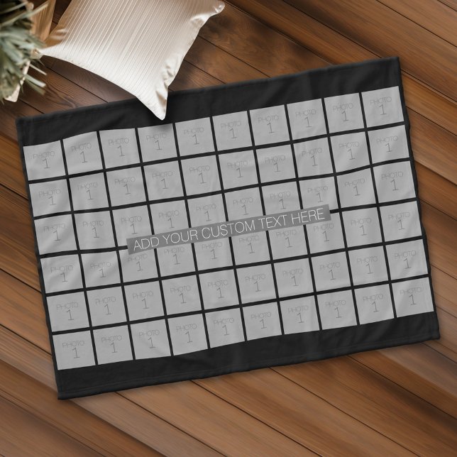 60 FotovorlagenCollage - Farbe bearbeiten Fleecedecke (Custom Fleece Blanket - Add Photos and Text)
