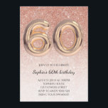 60. Frauen Geburtstag Rose Gold Glitzer Elegant Einladung<br><div class="desc">60. Frauen Geburtstag Rose Gold Glitzer Elegant</div>
