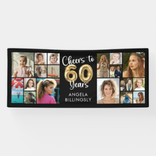 60. Geburtstag 18 Foto Collage Cheers to 60 Years Banner