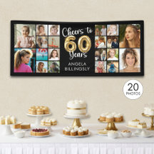60. Geburtstag 20 Foto Collage Cheers to 60 Years