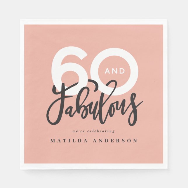 60. Geburtstag, 60 aussehen gut modern Serviette (Vorderseite)