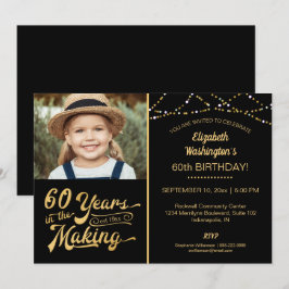 60. Geburtstag 60 JAHRE IM MAKING Black & Gold Einladung