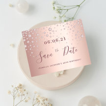 60. Geburtstag 60 Rose Golddiamanten Save the Date