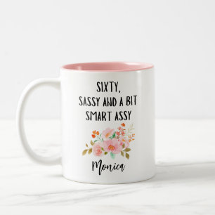 60. Geburtstag, 60 Sassy und ein bisschen Smart As Zweifarbige Tasse