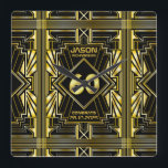 60. Geburtstag Art Deco Gold Black Great Gatsby Quadratische Wanduhr<br><div class="desc">Feiern Sie Ihren Geburtstag mit diesem einzigartigen Art-Déco-Stil,  einem großartigen Gatsby-inspiriert Design,  das geometrische Formen in leuchtendem Gold über schwarzem Hintergrund bietet. Ein elegantes,  elegantes,  geschlechtsneutrales Aussehen,  das perfekt zum Gedenken an diesen besonderen Geburtstag mit dem Jazz-Geschmack der Roaring Zwanziger passt.</div>