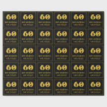 60. Geburtstag - Art Deco Look "60" & Name