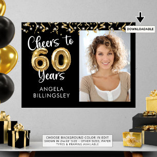 60. Geburtstag Beifall zu Jahren Foto Begrüßungsze Poster