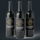60. Geburtstag Black Gold Legendary Funny Weinetikett<br><div class="desc">Ein personalisiertes,  elegantes Bierflaschenlabel,  das sich leicht an den Geburtstag anpassen lässt.</div>