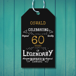 60. Geburtstag Black Gold Legendary Vintag Geschenkanhänger
