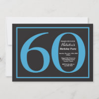 60. Geburtstag Blaue und schwarze Tafel