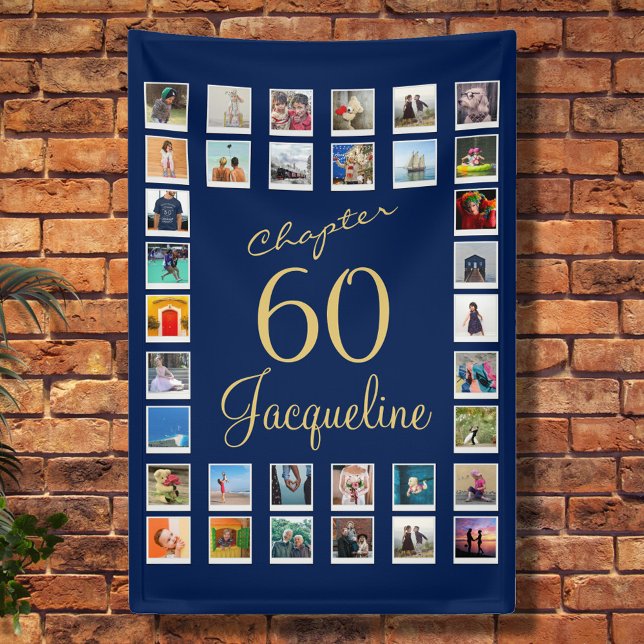 60. Geburtstag Blue Gold Banner (Von Creator hochgeladen)