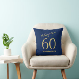 60. Geburtstag Blue Gold Kissen