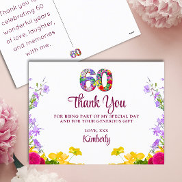 60. Geburtstag blumengeschmückt moderne 60 Jahre P Postkarte