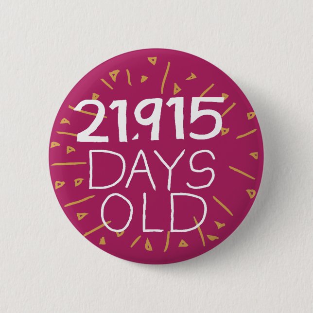 60. Geburtstag Button Sechzigjähriges (Vorderseite)