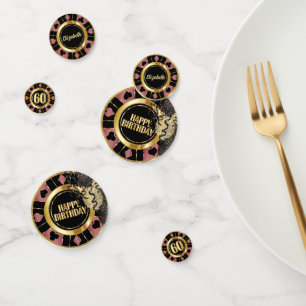 60. Geburtstag Casino Poker Chip - Rose Gold Konfetti