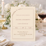 60. Geburtstag Champagner Gold einfach modern Einladung<br><div class="desc">Feiern Sie einen Meilenstein stilvoll mit dieser eleganten Einladung zum 60. Geburtstag in sanften Champagner-Tönen. Diese für eine anspruchsvolle und unvergessliche Feier entworfene Einladung verfügt über ein sauberes,  modernes Layout mit einer zarten Schrift-Detailarbeit und einem dezenten Herz-Akzent für eine feminine und zeitlose Note.</div>