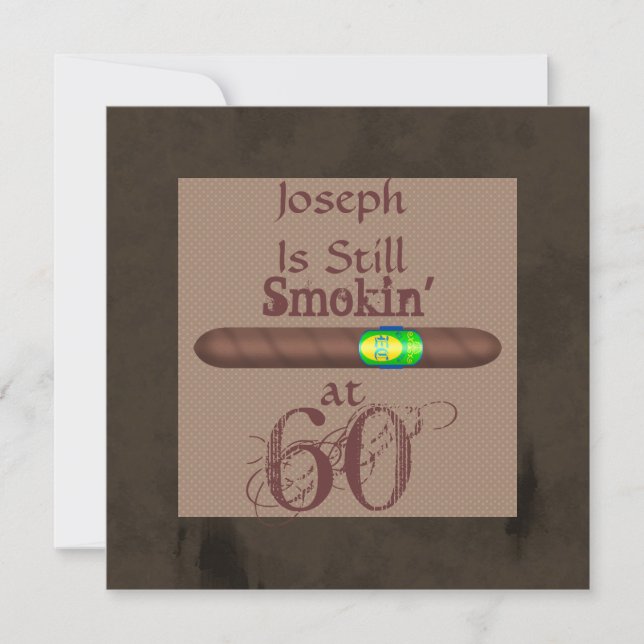 60. Geburtstag Cigar Einladungen Personalisiert (Vorderseite)