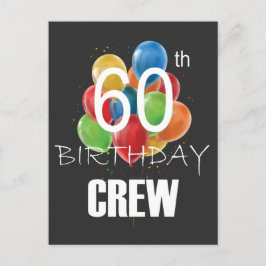 60. Geburtstag Crew 60 Party Crew Group Postkarte