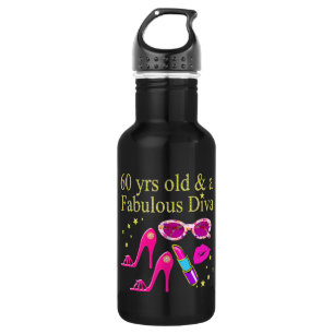 60. GEBURTSTAG DAZZLING DIVA DESIGN TRINKFLASCHE