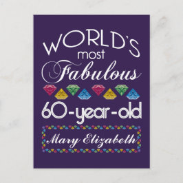 60. Geburtstag Die prächtigsten farbenfrohen Edels Postkarte
