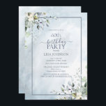 60. Geburtstag Dusty Blauer botanischer Garten Einladung<br><div class="desc">Feiern Sie Ihren 60. Geburtstag stilvoll mit dieser schönen 60. Geburtstagsfeier Dusty Blue Botanical Greenery Einladung! Mit eleganten, staubblauen, botanischen Grünelementen und einem staubblauen Aquarellhintergrund wird diese Einladung Ihre Gäste begeistern. Darüber hinaus können Sie die Party-Details mit modernen handgeschriebenen Kalligrafien auf der Kartenvorderseite personalisieren. Die Rückseite der Karte zeichnet sich...</div>