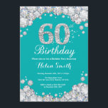60. Geburtstag Einladung Aquamarin und Silver Diam<br><div class="desc">Einladung zum 60. Geburtstag. Aquamariner und silberer Kristall Diamond Aquamarin türkisfarbener Aqua Hintergrund. Eleganter Geburtstag Bash einladen. Erwachsener zum Geburtstag. Frauen zum Geburtstag. Männer zum Geburtstag. Für weitere Anpassungen klicken Sie bitte auf die Schaltfläche "Anpassen" und verwenden Sie unser Designwerkzeug,  um diese Vorlage zu ändern.</div>
