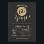 60. Geburtstag Einladung Black and Gold Glitzer<br><div class="desc">60. Geburtstag Einladung Black and Gold Glitzer Card. Für weitere Anpassungen klicken Sie bitte auf die Schaltfläche "Anpassen" und verwenden Sie unser Designwerkzeug,  um diese Vorlage zu ändern.</div>