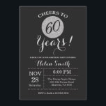 60. Geburtstag Einladung Black and Silver Glitzer<br><div class="desc">60. Geburtstag Einladung Black and Silver Glitzer Card. Für weitere Anpassungen klicken Sie bitte auf die Schaltfläche "Anpassen" und verwenden Sie unser Designwerkzeug,  um diese Vorlage zu ändern.</div>