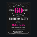 60. Geburtstag Einladung Hot Pink Black Chalkboard<br><div class="desc">60. Geburtstag Einladung Hot Pink und Black Typografie. Tafel. Schwarz-Weiß-Hintergrund Erwachsener Geburtstag. Männer oder Frauen zum Geburtstag. Kinder Junge oder Mädchen Lady Teenage Teenage Bday Einladen. 13. 15. 16. 18. 20. 21. 30. 40. 50. 60. 70. 80. 90. 100. Jedes Alter. Für weitere Anpassungen klicken Sie bitte auf die Schaltfläche...</div>