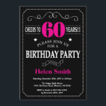 60. Geburtstag Einladung Hot Pink Black Chalkboard<br><div class="desc">60. Geburtstag Einladung Hot Pink und Black Typografie. Tafel. Schwarz-Weiß-Hintergrund Erwachsener Geburtstag. Männer oder Frauen zum Geburtstag. Kinder Junge oder Mädchen Lady Teenage Teenage Bday Einladen. 13. 15. 16. 18. 20. 21. 30. 40. 50. 60. 70. 80. 90. 100. Jedes Alter. Für weitere Anpassungen klicken Sie bitte auf die Schaltfläche...</div>