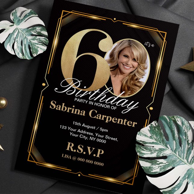 60. Geburtstag Einladung mit Foto (Von Creator hochgeladen)