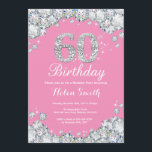 60. Geburtstag Einladung Pink und Silver Diamond<br><div class="desc">Einladung zum 60. Geburtstag. Rosa und silber Kristall Diamond. Eleganter Geburtstag Bash einladen. Erwachsener zum Geburtstag. Frauen zum Geburtstag. Männer zum Geburtstag. Für weitere Anpassungen klicken Sie bitte auf die Schaltfläche "Anpassen" und verwenden Sie unser Designwerkzeug,  um diese Vorlage zu ändern.</div>