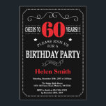 60. Geburtstag Einladung Rot und Schwarze Tafel<br><div class="desc">60. Geburtstag Einladung Rot und schwarze Typografie. Tafel. Schwarz-Weiß-Hintergrund Erwachsener Geburtstag. Männer oder Frauen zum Geburtstag. Kinder Junge oder Mädchen Lady Teenage Teenage Bday Einladen. 13. 15. 16. 18. 20. 21. 30. 40. 50. 60. 70. 80. 90. 100. Jedes Alter. Für weitere Anpassungen klicken Sie bitte auf die Schaltfläche "Anpassen"...</div>